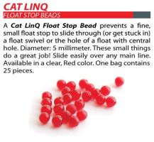 FLOAT STOP BEADS 5mm TRANSPARENT RED 25PCS/PACK