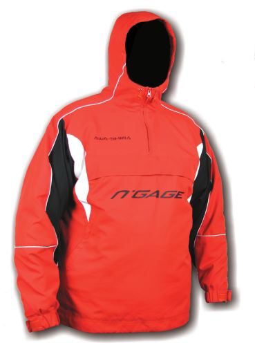 WATERPROOF LINED JACKET WITH HOOD WHITE/BLACK/ORANGE