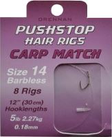 Háčky DRENNAN Pushstop Hair Rigs : Carp Match - Navázaná Sestava